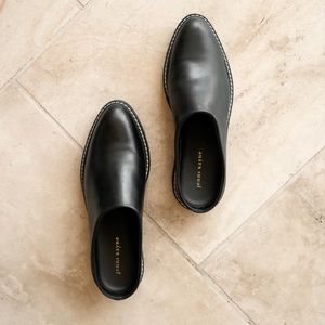 Jenni Kayne Leather Lug Mule (Black, Size 39)